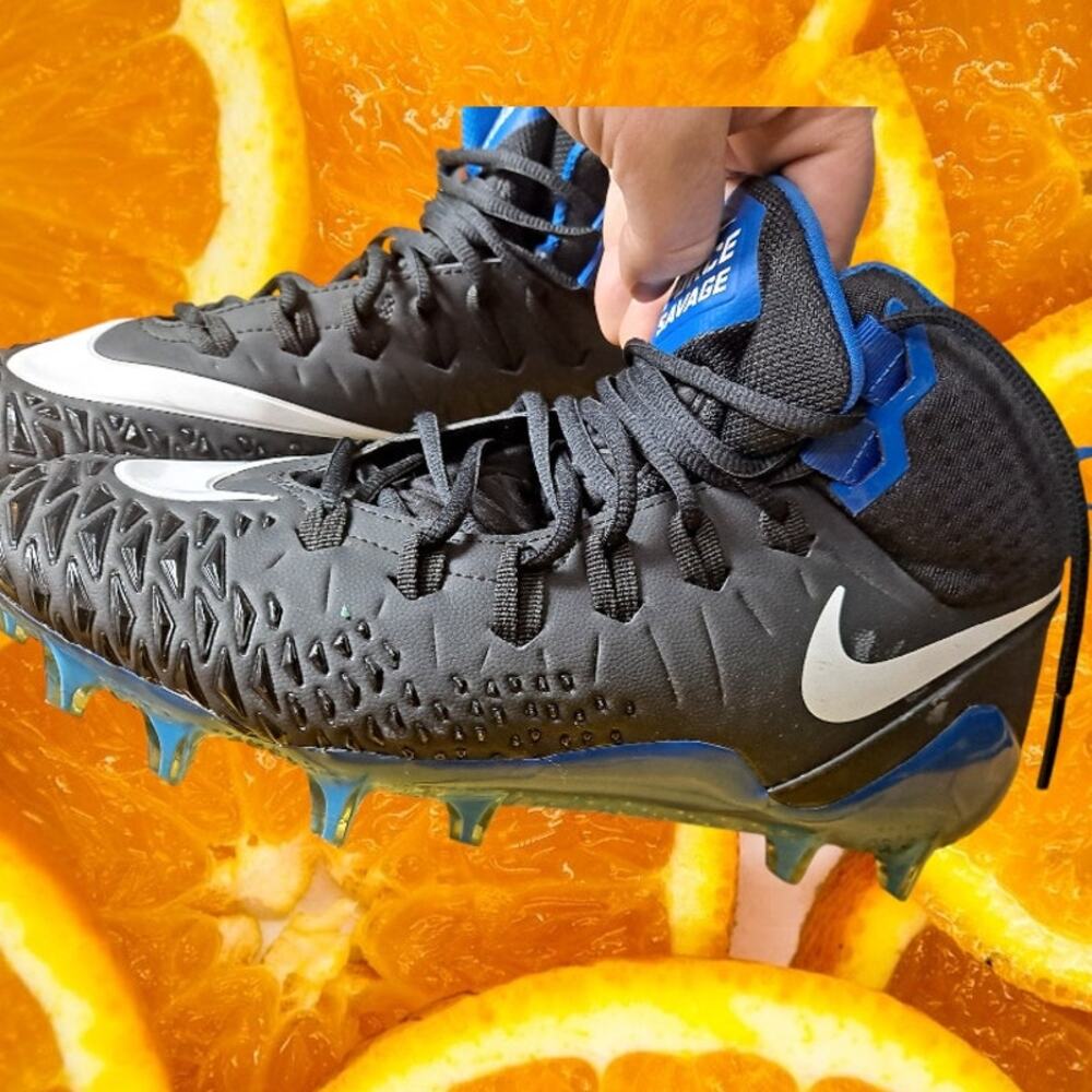 Nike Men's Black-Royal Blue Force Savage Pro‎ Football Cleats Boots Size 10
